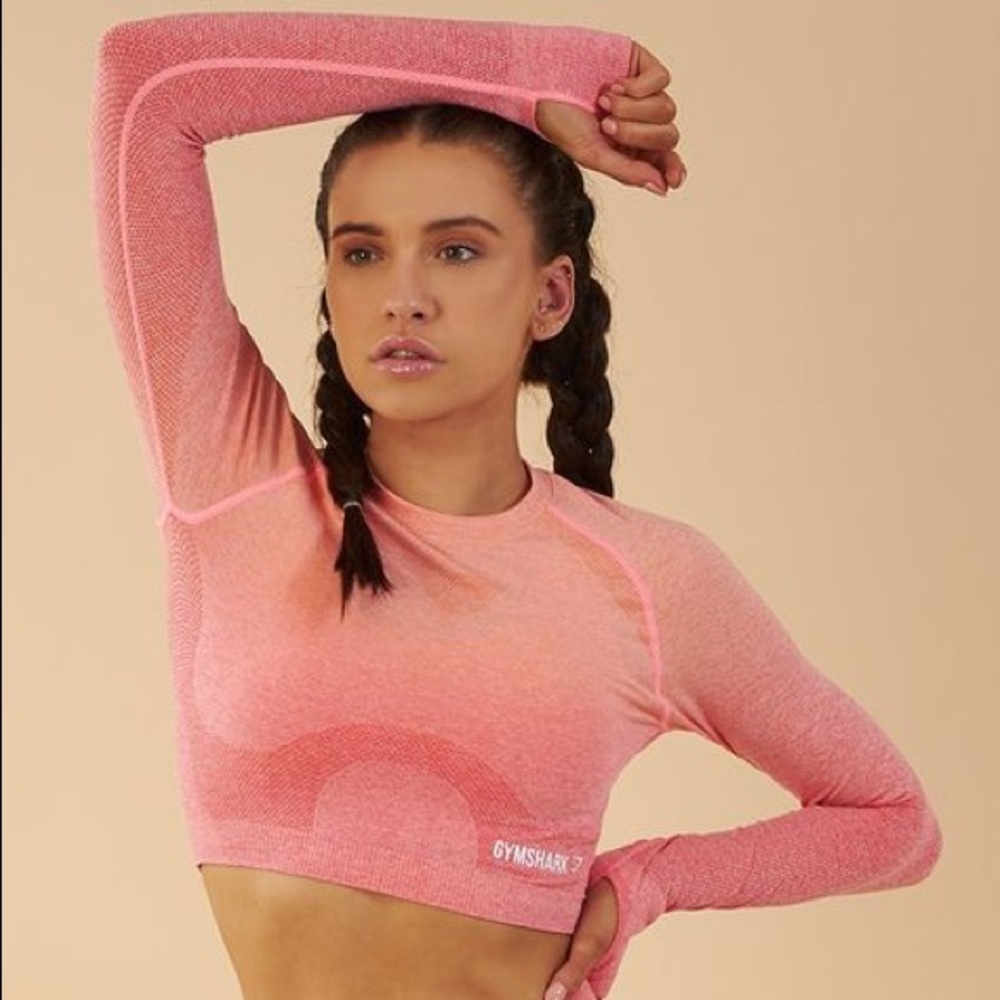 Gymshark Ombré Seamless Long Sleeve Crop Top | XS
